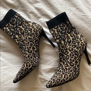 Steve Madden leopard sock booties